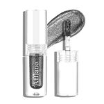 DE'LANCI Liquid Eyeshadow Glitter Black Silver, Smokey Liquid Eyeshadow with Long-lasting Shine, Rock Midnight Metallic Eyeshadow, Fast Drying Glitter Liquid Eyeshadow #6