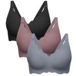 Angelhood Nursing Bras for Breastfeeding – Wireless Seamless Maternity Bralette, Ultra Comfort Sleep Bra for Women, Natural Shape