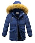 WULFUL Boy's Winter Coat Waterproof Fleece Lined Parka Jackets Kids Hooded Puffer Outerwear