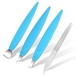 BEZOX Pedicure Knife Set Callus Shavers - Corn and Hard Thick Skin Remover Knives for Foot, Metal Nail File & Nail Lifter - Professional Pedicure Tools with Storage Box (Blue)