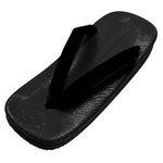 Edoten Black Setta Japanese Tatami Zouri Sandals, Black Tatami Black Thong, Large