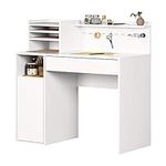 South Shore Crea Craft Table wth Hutch-Pure White