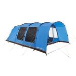 Hi-Gear Hampton Eclipse 6 Man Tent with Porch, 2 Darkened Bedrooms & Spacious Living Area, 6 Person, Waterproof, Easy to Pitch, Tunnel Design, Ideal or Family Camping& Festivals, 4000mm HH (Blue)