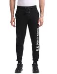 U.S. POLO ASSN. Men Cotton Comfort Fit Solid I675 Casual Style Joggers - Pack of 1 (Black Large)