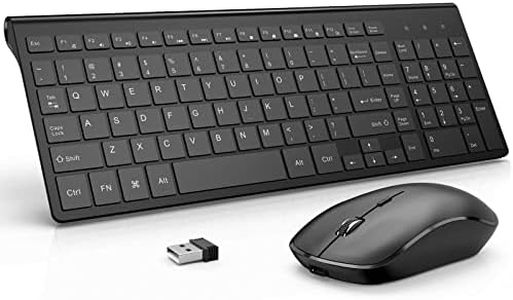 Wireless Keyboard and Mouse Combo Rechargeable 2.4G Ergonomic and Slim for Windows, PC, Laptop,Tablet J JOYACCESS