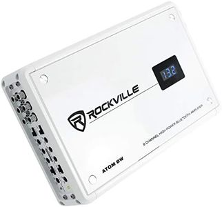 Rockville ATOM 8W 3500W 8-Channel Marine/Boat Amplifier with Bluetooth, White, IPX6, Class D, Includes Remote, Advanced DSP, Compact Design - Perfect for Boats, Marine Sound Systems