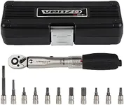 Venzo 1/4 Inch Drive Click Torque Wrench Set 2-22Nm Bicycle Maintenance for Road & Mountain Bikes, Motorcycle Multitask - Includes Allen & Torx Sockets, 4mm & 5mm