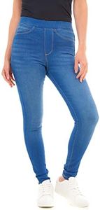 M17 Women Ladies Denim Jeans Jeggings Skinny Fit Classic Casual Trousers Pants with Pockets (14, Bright Blue)