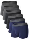 DAVID ARCHY Men's Soft Underwear Breathable Bamboo Rayon Fiber Trunks for Men in 6 Pack (Navy Blue+Black+Dark Gray, M)