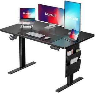 Marsail 40 * 24" Electric Adjustable Height Standing Desk with Storage Bag, 4 Memory Height Settings,Sit Stand Up Desk for Home Office,Computer Gaming Workstation, Cable Manager, and Headphone Hook