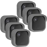 Silicone Case Cover for All-New Blink Outdoor 4 (4th Gen) - Weatherproof Protective Skin Cover with Hat Brim for All-New Blink Outdoor 4 Smart Security Camera (Grey, 6 Pack)