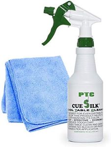 Cue Silk PTC Pool Table Cleaner 16 oz Bottle Bundle with Microfiber Cloth