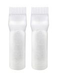 Yebeauty Root Comb Applicator Bottle, 2 Pack 120ml Hair Dye Bottle Applicator Brush with Graduated Scale-White