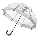 ThreeH Clear Umbrella Durable Windproof Bubble Dome Unisex Adults Romantic Rain Umbrella Transparent POE Canopy for Weddings,Grey