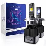 HIKARI 2025 HyperStar H4/9003/HB2 Acme-X LED Headlight Bulbs 40000LM 800% Brighter 6000K Cool White Plug and Play Halogen Replacement Conversion Kit, Pack of 2