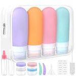 Etopgo 16 Pack Travel Bottles for Toiletries, Leak Proof Refillable Silicone Travel Containers Squeezable Travel Accessories for Shampoo Conditioner Lotion Body Wash