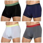 Casey Kevin Mens Sexy Underwear Boxer Ice Silk Breathable Briefs for Male 4 Packs