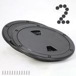 2-Pack Boat Black 6" Round Non-Slip Inspection Hatches, with Detachable Cover - ABS Plastic Screw Out Access Hatch Cover for Kayak, Yacht, Marine, RV - Deck Plates and Access Panel Included