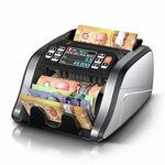 Aneken N60 Multi-Denominations Money Counter, 6 Detection Methods (UV/IR/MG/MT/DD/CIS),1200 Bills/min, Mixed Bills Value Counting Machine, 3.5" TFT Display, Commercial Bank-Grade Cash Counter