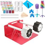 Double Cup Turner for Crafts Tumbler,Epoxy Glitter Tumbler Full Kits,DIY Cuptisserie Turner,Cup Spinner Machine Kit(Double-Red)