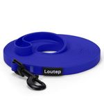 Loutep Biothane Long Line Dog Leash 5ft, 10ft, 16ft, 30ft, 50ft PVC Recall Waterproof Dog Leash Beach Swimming Tracking Training Dogs Lead for Pet, Medium and Large Dogs