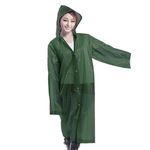 Boolavard Adult Unisex Reusable Waterproof Rain Coat Portable Rain Jacket Poncho for Outdoor 150 * 65cm (UK, Alpha, One Size, Regular, Regular, Army Green)