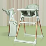 Baybee Foldable Baby High Chair for Kids with Adjustable Tray & Safety Belt | Feeding Booster Chair for Toddlers with Tray & Footrest | Kids High Chair for Baby 6 Months to 4 Years Boy Girl (Green)