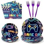G1ngtar 96Pcs Video Game Party Plat