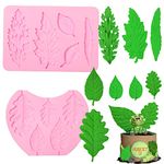 Blackberry Leaf Silicone Chocolate Molds, Fern Oak Fondant Leaf Mold, for Birthday Cake Decoration, Baby Shower, Wedding Cupcake Topper Candy Polymer Clay, 2 Pcs