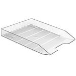 Acrimet Stackable Letter Tray Front Load, Plastic, Desktop File Organizer (Letter Size/ A4) (Clear Crystal Color) (1 Unit)