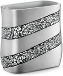 Creative Scents Silver Mosaic Bathroom Trash Can - Decorative Waste Basket for Bathroom - Durable Slim Small Garbage Can for Bathroom, Powder Room, Bedroom, Living Room Or Office - Space Friendly