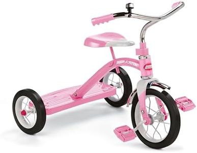 Radio Flyer Classic Pink 10" Tricycle, Toddler Trike, Tricycle for Toddlers Age 2-5, Toddler Bike, Large