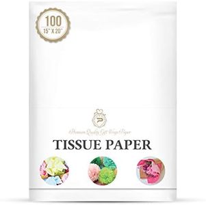 Premium Quality Gift Wrap Paper Basic Solid White Bulk Tissue Paper 15" x 20" - 100 Sheets