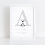 Personalised Safari Animal Initial Print - A5, A4 Prints & Framed