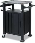 Casa Mia Pizza Oven Table - Outdoor Kitchen Trolley/BBQ Stand with Gas Bottle Storage