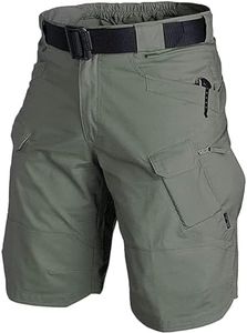URBEST Tactical Shorts for Men Waterproof Breathable Quick Dry Hiking Fishing Cargo Shorts with Multi Pockets(NO Belt)