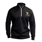 Guinness - 1/4 Zip Black Premium Long Sleeve Shirt (as1, Alpha, one_Size, Regular, Regular, Large)