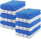 Utopia Towels - Kitchen Towels, 12-Pack - 15 x 25 Inches, Dobby Weave Kitchen Towels - 100% Ring Spun Cotton Super Soft and Absorbent Dish Towels, Tea Towels and Bar Towels (Blue)