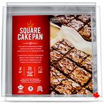 Crown 14 inch Square Cake Pan, 3" Deep, Brownie Pan, Heavy Duty, Seamless Tight Corners, Pure Aluminum, Roasting Pan