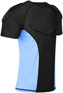 TUOY Breathable Youth Padded Shirt with Chest, Shoulder & Back Pads, Chest Protector Heart Guard Compression Shirt