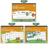 Channie's Beginner's Alphabet & Handwriting Workbooks, 3 Workbooks, Lots Practices with Visual Format | Easier Way to Learn Alphabet Summer School, Summer Bridge