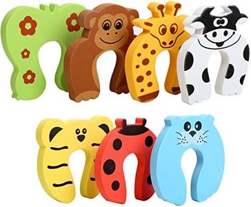 7Pcs Finger Pinch Guard, HNYYZL Cartoon Animal Door Stop Soft Foam Cushion Baby Finger Protector, Prevent Finger Pinch Injuries, Slamming Door, and Child or Pet from Getting Locked in Room