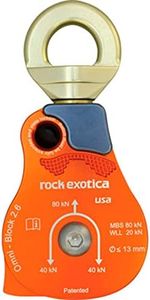 Rock Exotica Omni-Block 2.6" Single Swivel Pulley – High-Strength Swivel Pulley with Sideplate Access for Rigging – Made in The USA