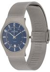 Skagen Watch for Men Sundby Titanium, Three Hand Date Movement, 37 mm Charcoal Titanium Case with a Stainless Steel Mesh Strap, 233XLTTN