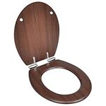 vidaXL Brown Toilet Seat with Soft 