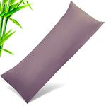 Body Cooling Pillow Cases Cover, Bamboo Rayon Body Pillowcases with Zipper Closure, Cool & Breathable Pillow Case for Hot Sleepers and Night Sweats, 20x54 inches, Greish Purple