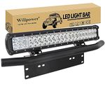 Willpower Double Row 20Inch 288W Spot Flood Combo Led Off Road Light Bar with Front License Plate Mounting Bracke for Most Trucks Pickups SUV 4x4 Cars 2 Years Warranty