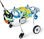 Dog Wheelchair Adjustable Full Support Pet Wheelchair Assisted Walk Car 4 Wheels Dog Cart Front And Hind Legs Rehabilitation For Handicapped Dog Doggie Puppy Cat S (Xs)