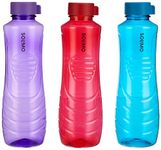 Amazon Brand - Solimo 1 Lt Water Bottle | Multicolor | Set of 3 (Peacock)