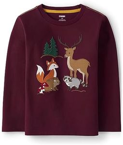 Gymboree Boys' and Toddler Embroidered Graphic Long Sleeve T-Shirts, Forest Friends, 12-18 Months